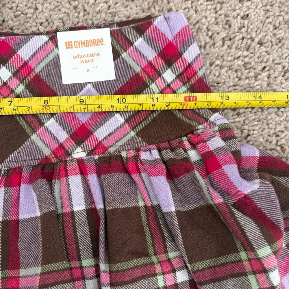 Gymboree NWT Pink, Lavender and Brown Plaid Mini Skirt/Skort size 6